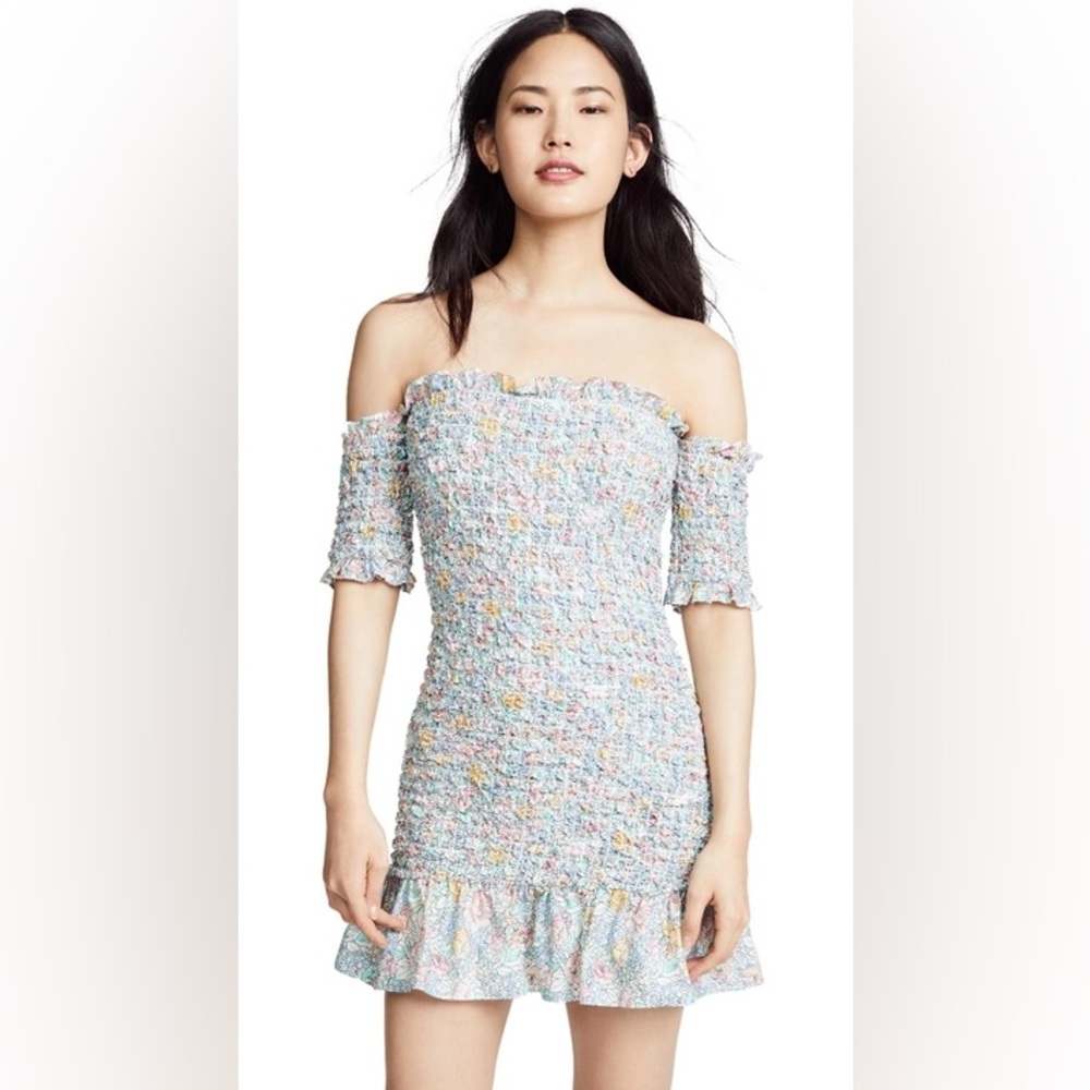 PETERSYN Benson Smocked Floral Mini Dress Duchess Small